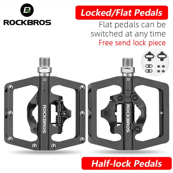 ROCKBROS Bicycle Pedal Non-Slip MTB Bike Pedals Aluminum Alloy Flat