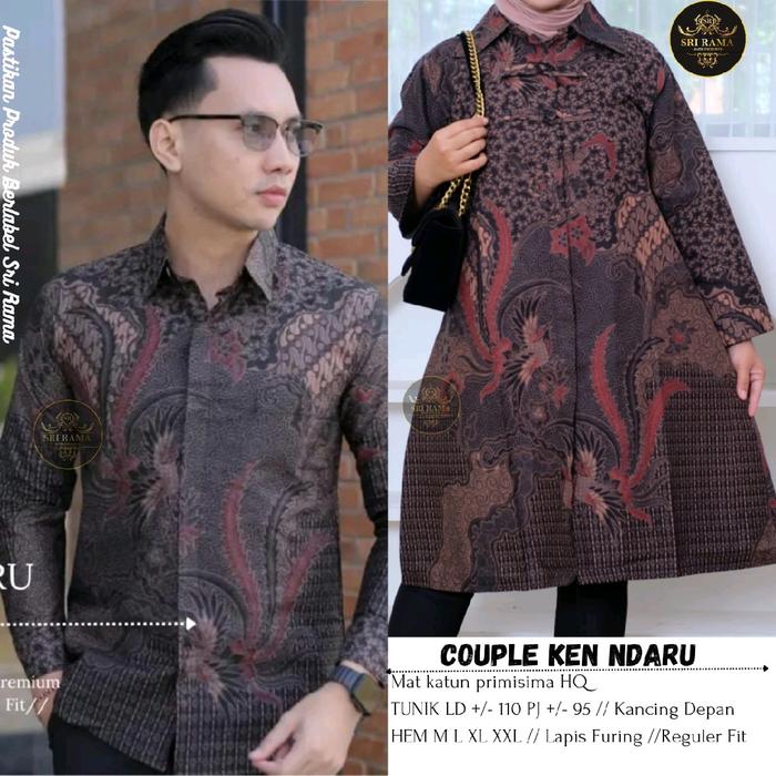 Kendaru Couple Batik Kemeja Tunik Katun Primisima By Srirama