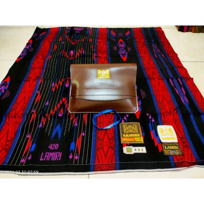 PROMO HARI RAYA SARUNG LAMIRI S-90 TIPE SGE 420 DAN CORAK TAMER JAHITAN TENGAH SUTRA 50%