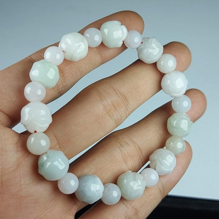 Gelang Batu Giok wanita asli Putih impor china ori Burma natural jade