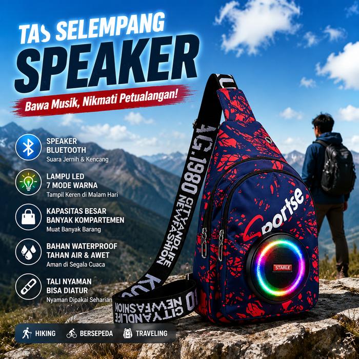Speaker Ransel Bluetooth Portable Wireless Outdoor Bass Besar Suara Keras