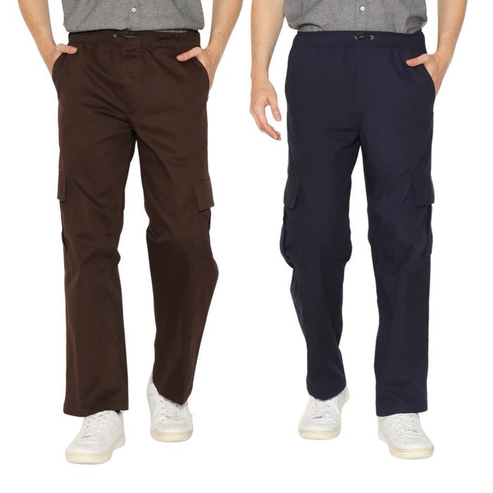 Kiko ina Canvas Baggy Cargo pants Panjang Pria Fit Celana