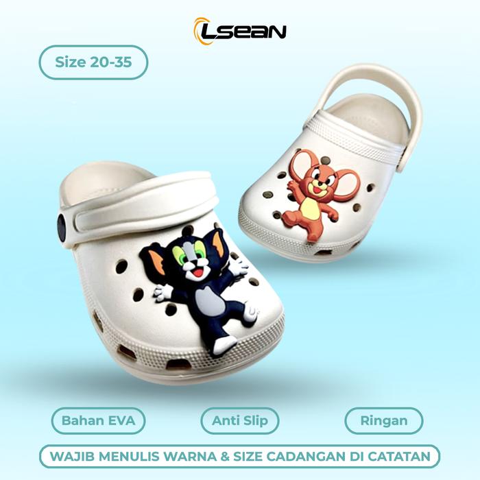 Sandal Model Kodok Baim Anak Laki-Laki dan Perempuan Dengan Pin 3D Kartun Hewan Lucu Bahan EVA S251T