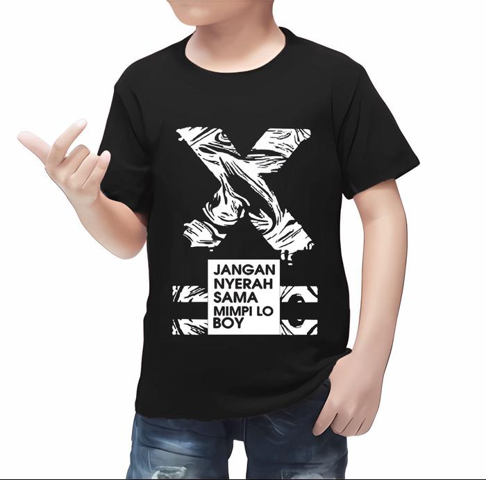 KAOS ATASAN ANAK LAKI LAKI YOGS JANGAN NYERAH BAJU ANAK LENGAN PENDEK KEREN