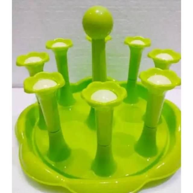 Tatakan Gelas Plastik DAISUKI 6 Tiang Tempat Cangkir Golden Sunkist 6 Sekat - Stand Glass Mug Holder