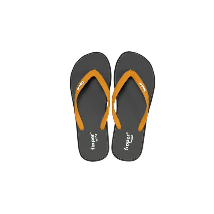 Fipper Wide Grey Dark / Black / Mustard - sandal jepit pria/wanita