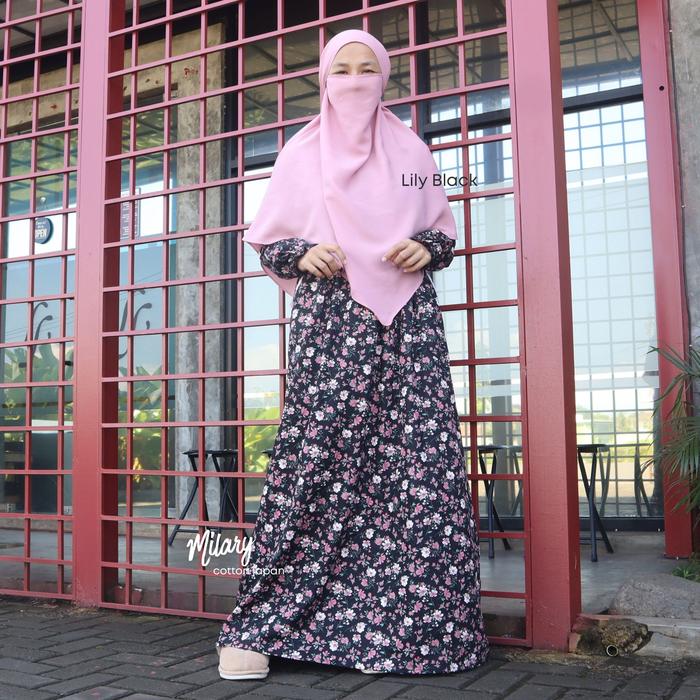 MILARY - Lily Dress Gamis Daster Homedress Baju Muslim Katun Jepang Premium