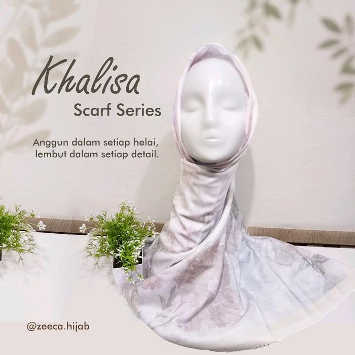 Khalisa Series - Hijab Voal Motif Segiempat Halus Mudah Dibentuk  hijab printing 110x110cm