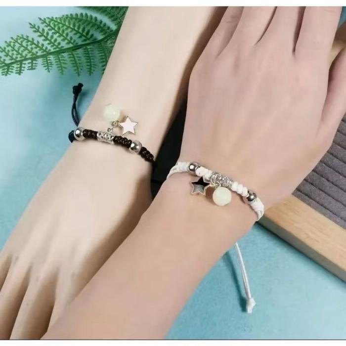 NPR Collection- 2pcs gelang couple glow in the dark gelang tali pria wanita berpasangan aksesoris fa