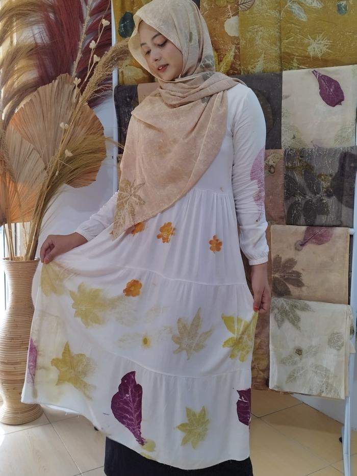 Gamis Wanita Ecoprint Rayon