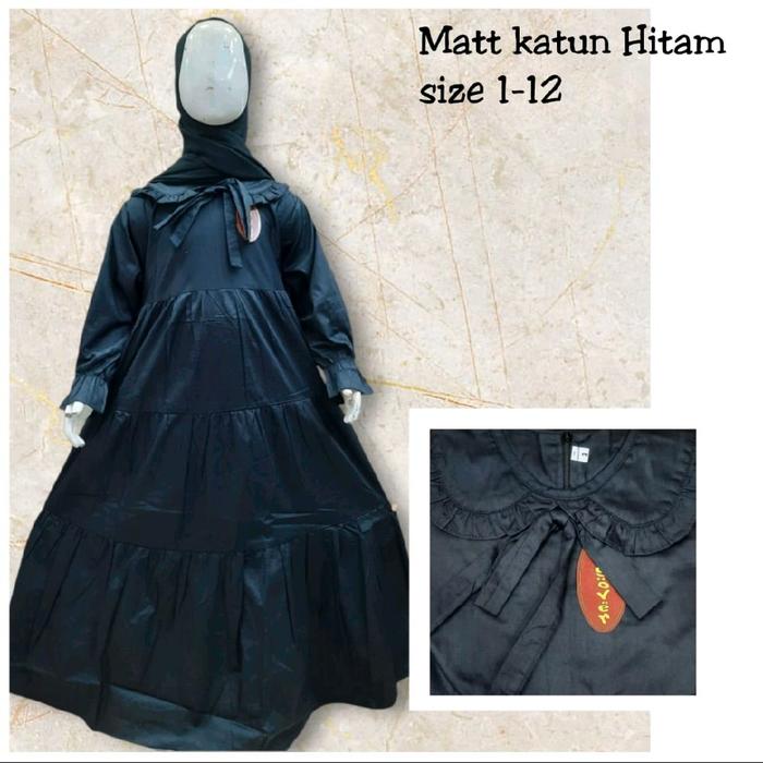 Yover Khusus hitam matt katun japan Gamis