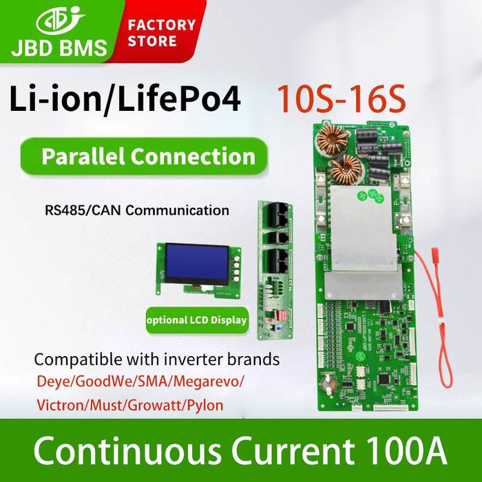 JBD Smart Lifepo4 Inverter BMS 15S 16S 100A 48V 60V Bms Family Energy