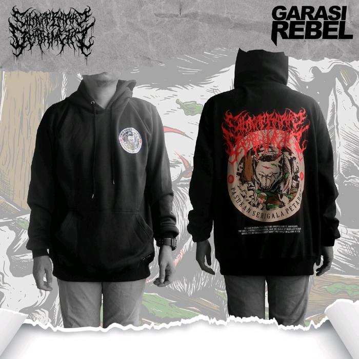 hoodie metal cilacap barat death metal/pasukan serigala petarung/mardatiilah