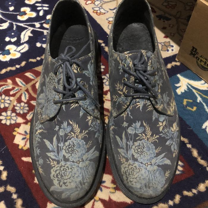 Doc Mart DR.Martens Low Lester Blue Jouy Floral Fine Canvas Size 43 Fullset Original