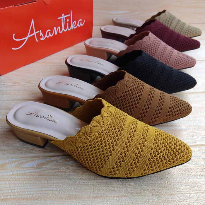 Asantika Sandal Heels Hils Hak Pendek 3cm Pump Tahu Premium Kuat Empuk Nyaman Murah Bigsize Jumbo Bi