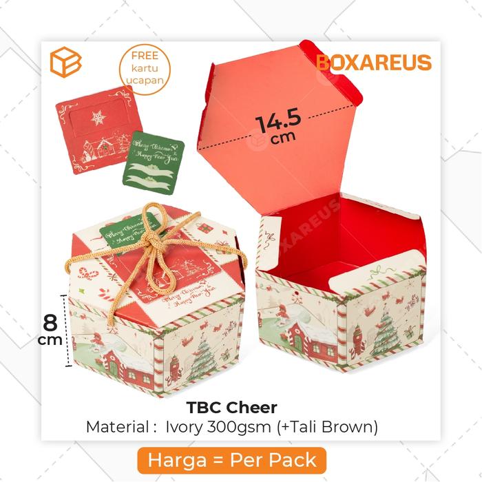 PREMIUM (READY) terjamin Box Natal Christmas Packaging Toples Bulat Gift Kemasan Hampers | TBC CHEER