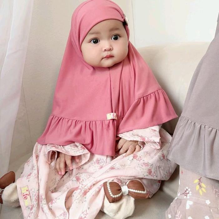 FI.FE // FLOWER RAYON 4-12 BULAN GAMIS ANAK SETELAN JILBAB