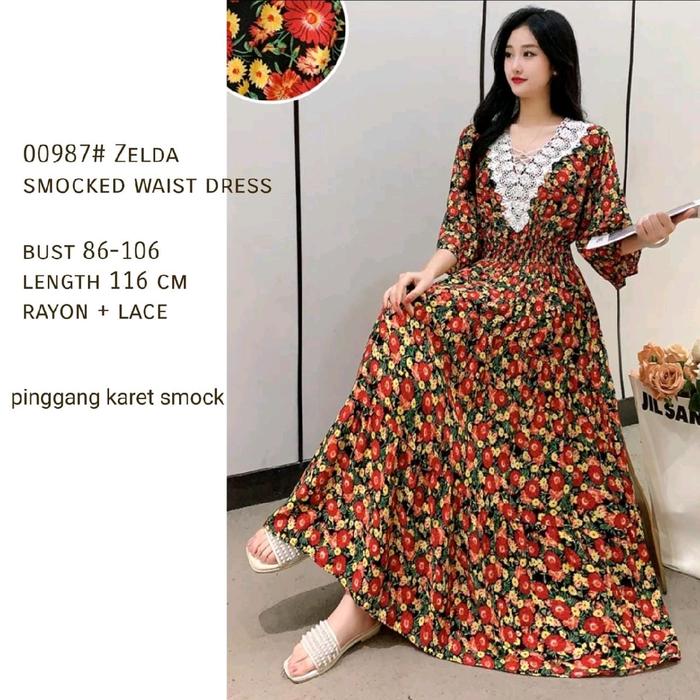 zelda dress / dress wanita / dres casual