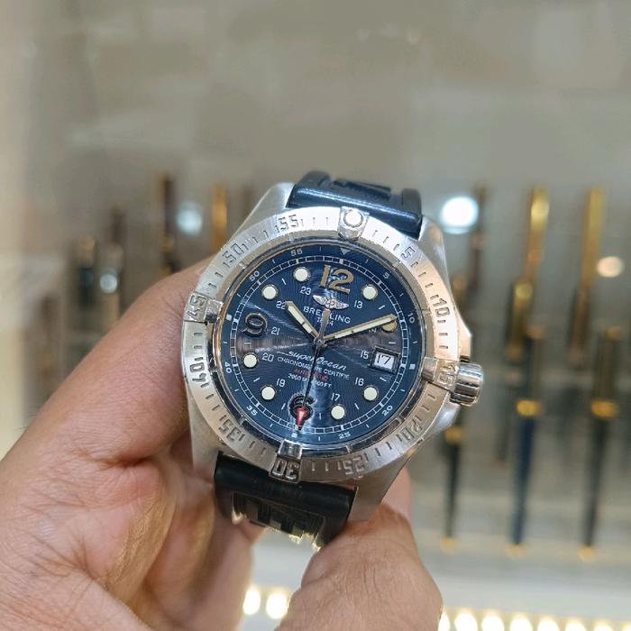 jam tangan pria breitling superocean blue