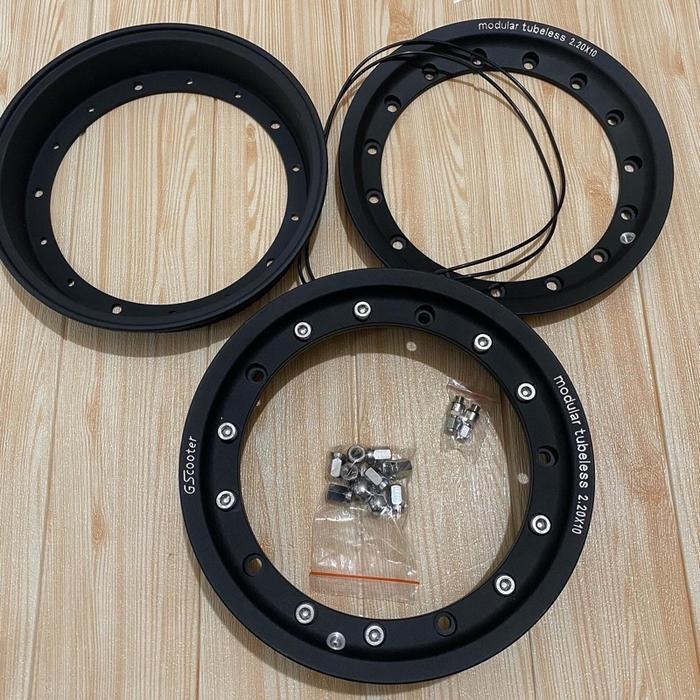velg tubeless vespa modular ring 10 r10 gs gscooter - Hitam, Ring 10