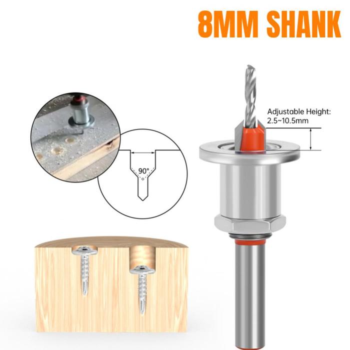 8mm Shank Router Bit HSS Countersink Woodworking Router Bit Set
