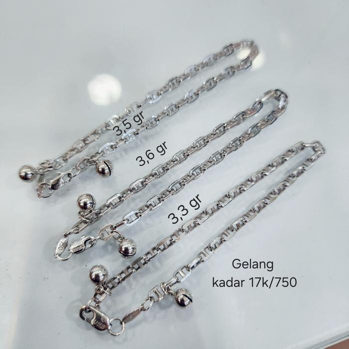 GELANG ANGSA/ GELANG SERUT EMAS PUTIH KADAR 750/17K