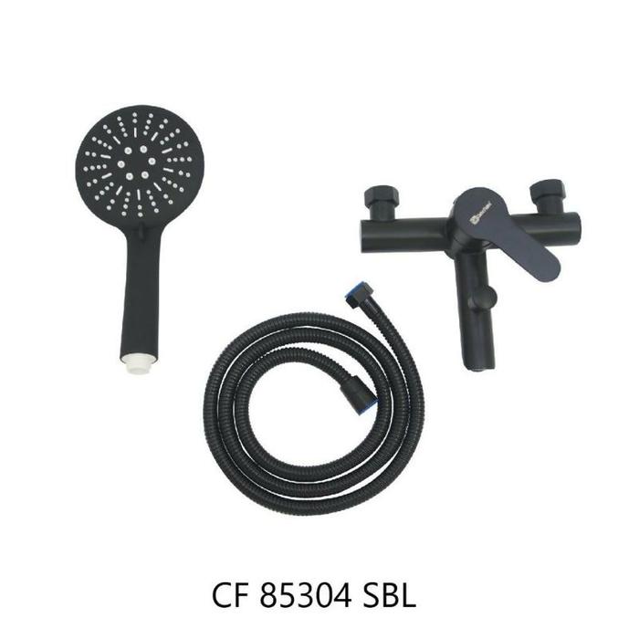 kran bathtun plus shower hitam stainless 304