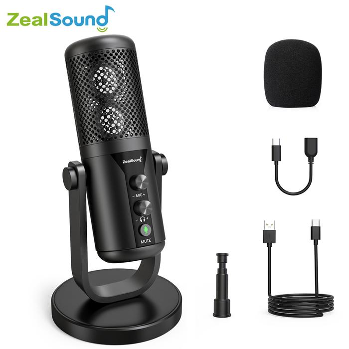 ZealSound USB Microphone Professional Condenser Mic For Streaming