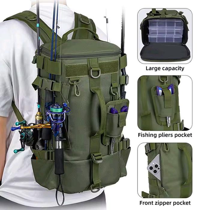 Tas ransel pancing tas ransel multifungsi tas outdoor tas tempat alat pancing Backpack