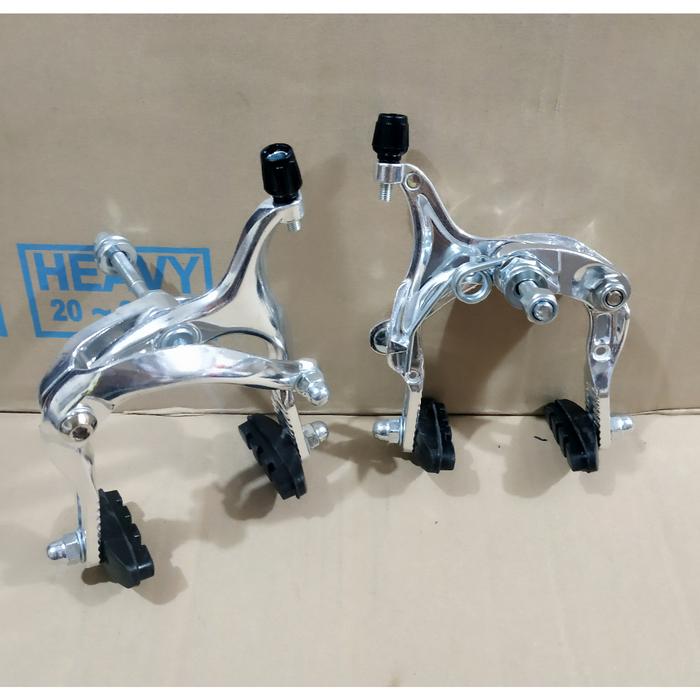 "Jual Produk U brake rem sepeda fixie balap 700c LONG reach silver ''