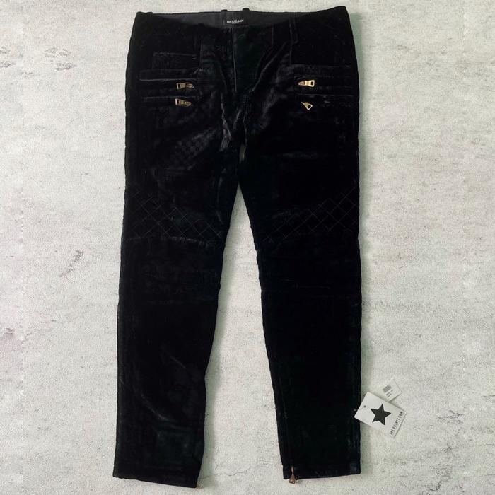Rare Balmain Biker Velvet Pattern Pants authentic original