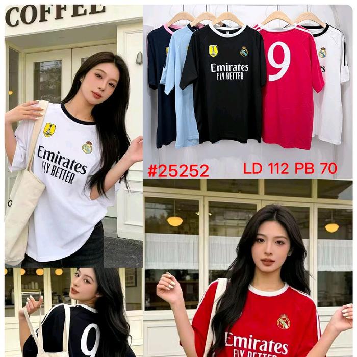 Kaos Real Madrid Emirates Fly Better LD 112 PB 70 untuk Pria dan Wanita