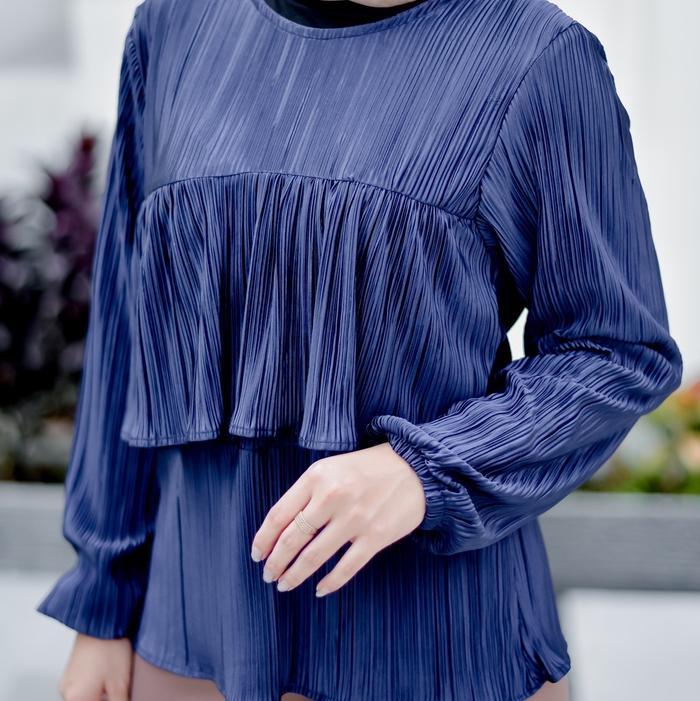 R.A SHOP - Zenta Blouse Hyget Susun  Atasan Wanita Oversize Muslim Panjang