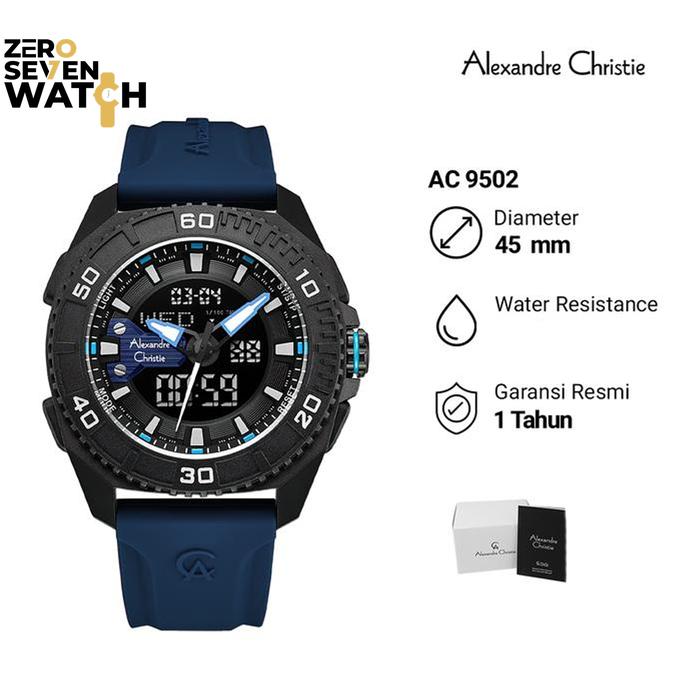 Jam Tangan Pria Alexandre Christie 9502 AC 9502 AC9502 Rubber Original Garansi Resmi 1 Tahun