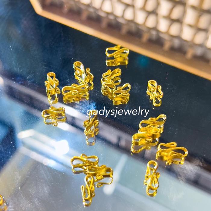 pengait s viral Lapis Emas 24krt Crum Emas Muda 3 gram pengait kalung Cewek Replika Premium Gold