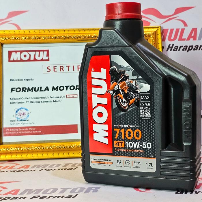 Motul 7100 10W-50 1.7Liter (Full Synthetic + Ester) Oli Mesin Premium Motor Sport/Moge 4TAK [Origina