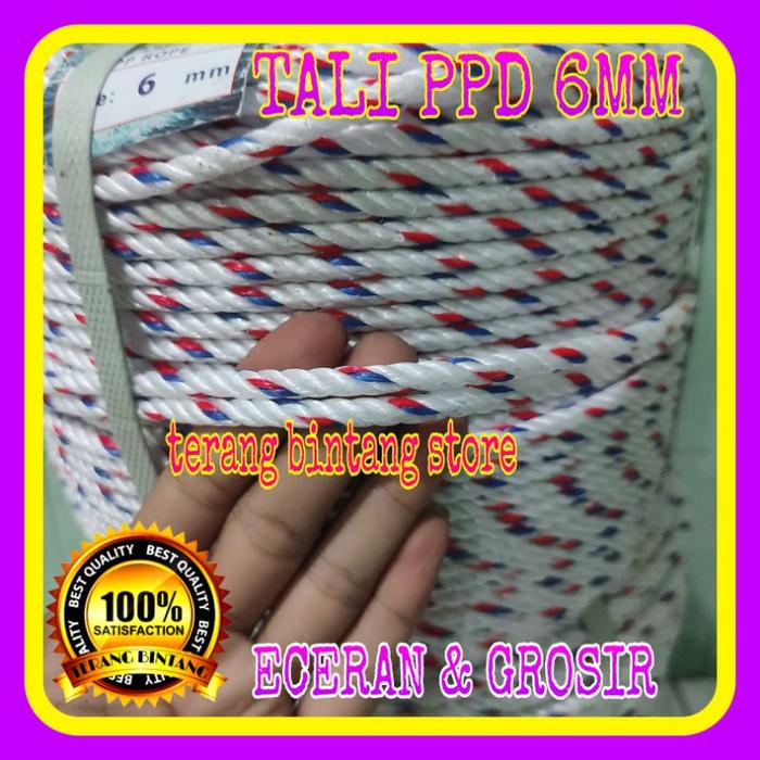 TALI TAMBANG 6MM 30 METER/TALI TAMBANG NYLON/TALI TAMBANG PENGIKAT BARANG,TERPAL,TRUL,PICK UP/TALI T