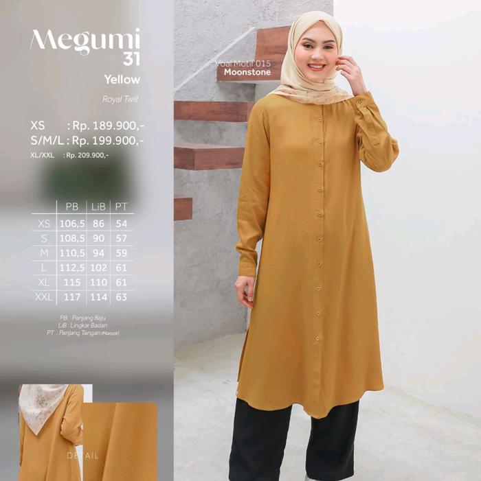 TUNIK DEWASA ETHICA MEGUMI 31 WARNA YELLOW