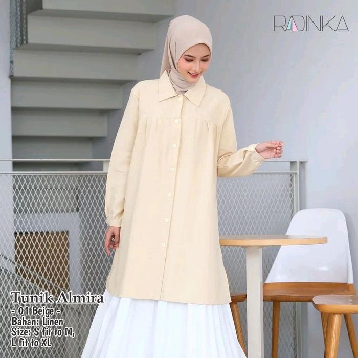 Radinka tunik almira terbaru bahan linen