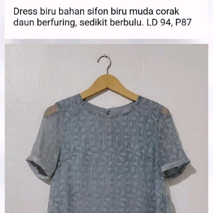 Dress pernah dipakai biru muda, sifon