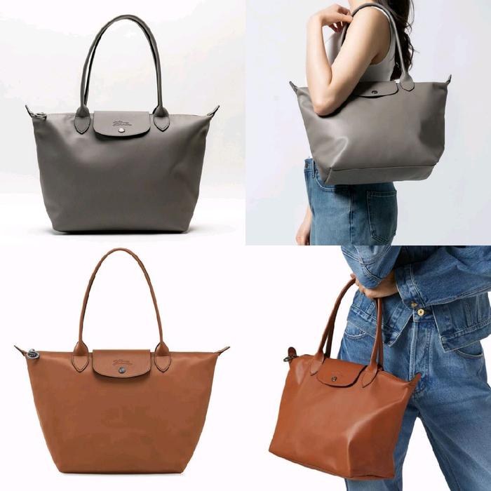 Longchamp LC Le Pliage Xtra Cuir Tote Medium Long Handle / MLH Tote Bag Leather