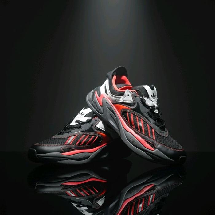 Sepatu Sneakers Adidas Ozmorph Ozworld Core Black Grey Solar Red