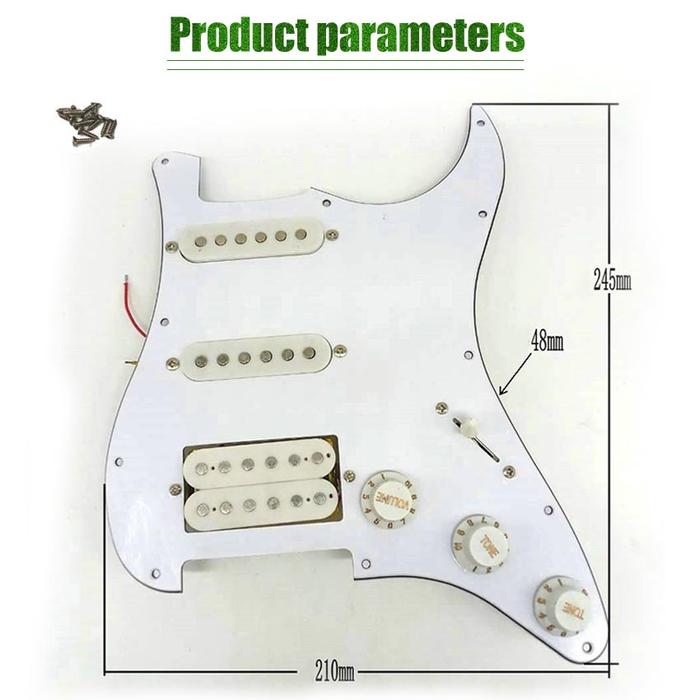 Pickup Pickguard Stratocaster HSS SSH 3-ply FULL SET Original - HSH - Pickup Set Gitar - Pickguard F