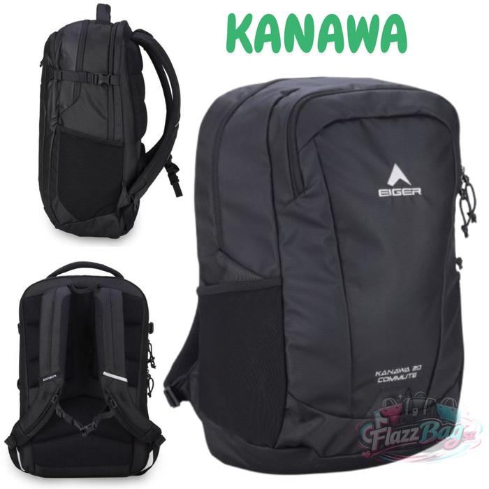 PROMO Tas Ransel Pria Wanita eiger kanawa28L Punggung Anti Air Backpack Tas Kuliah Warna Hitam Kekin