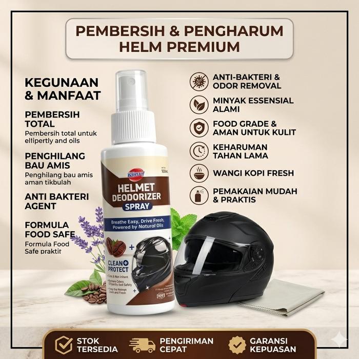 Pengharum Helm / Parfume Helm Aroma Kopi / Penghilang Bau & Anti Bakteri Disinfektan Helm Spray 100