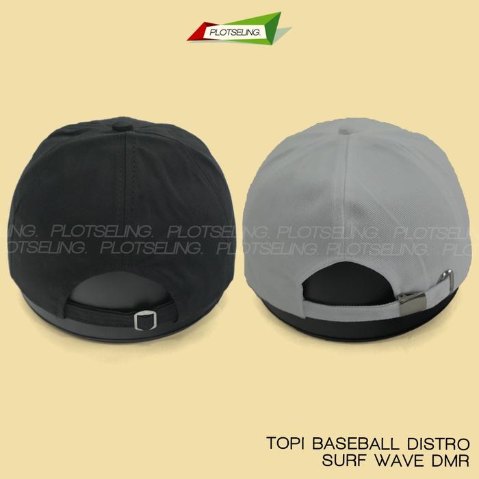 Topi Baseball SURF WAVE Distro Kasual Pria Wanita Abu Cream Hijau Navy Hitam Bahan DMR Twill Ukuran 