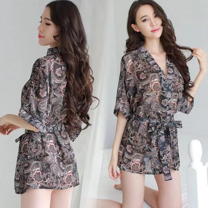 Ready Siap Kirim!! lingerie kimono baju tidur sexy wanita lingeries piyama motif batik