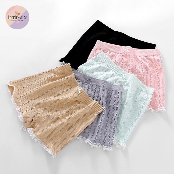 Celana Dalam Wanita Renda Lucu Motif Rajut Model Boyshort Nyaman & Stylish