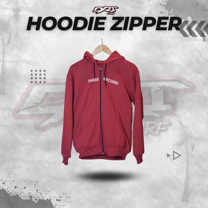 HOODIE ZIPPER - three second - jaket pria & wanita dewasa Baju Cewek