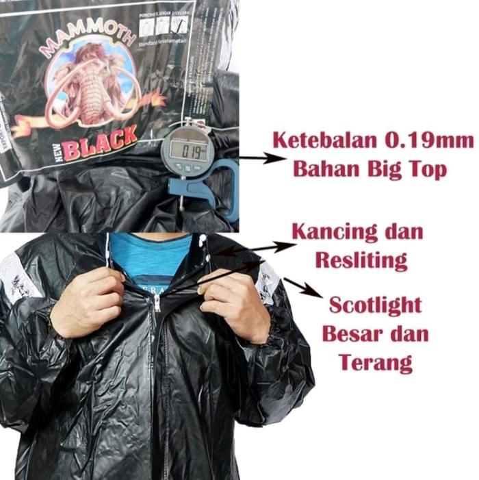 Ready Jas hjn JC black mammoth r  Bahan BIGTOP kulit jeruk dengan ketebalan 0.19mm  Ukuran yang dipe